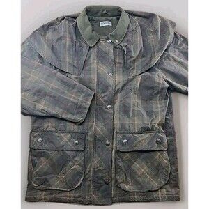 Kilkenny Women's L 14 UK / 10 US Waxed Cotton Tartan Plaid Fox Hunting Jacket